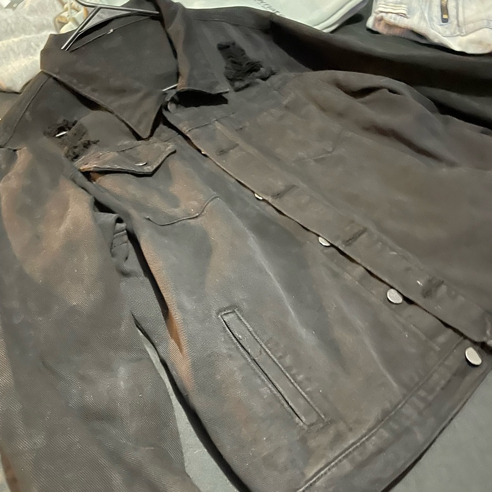 Medium sized black denim jean jacket